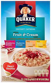 Refer to the product label for full dietary information, which may be available as an alternative product image. Amazon Com Quaker Instant Oatmeal Fruit Cream Variety Pack 8 Count Boxes Pack Of 4