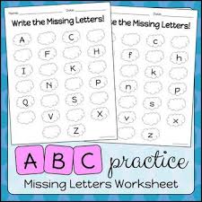 Each worksheet comes with an answer key. Fun Abc Practice Worksheets Write The Missing Letters Inside The Empty Clouds Includes B Writing Practice Letter Worksheets Teachers Pay Teachers Kindergarten