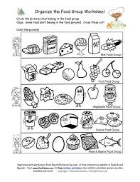 Printable Color And Sorting Food Groups Group Meals Worksheets For Kids Kindergarten Printables Activities