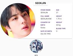 Entdecke bei tiktok kurze videos zum thema bts world. Seokjin Bts Profile Bts Face Seokjin Bts Name