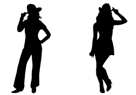 Cowgirl Silhouette Vector Free Download Two Beautiful Cowgirls Silhouette Illustration Silhouette Silhouette Vector