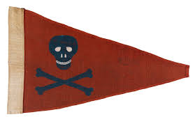 Burgee of the Pirate Yacht Club, Bridlington, used as a sledge flag by William  Colbeck RNR