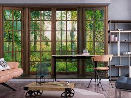 Jumbo wall murals are a quick, affordable and easy to install solution for decorating. Photo Wallpaper Forest Outside The Window Forest And Trees Landscapes Wall Murals