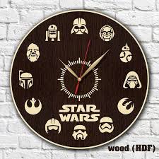 Wars Wall Clock Ideas Wall Decor Star Gifts Wars Wood Clock Etsy In 2021 Wood Clocks Wooden Clock Clock