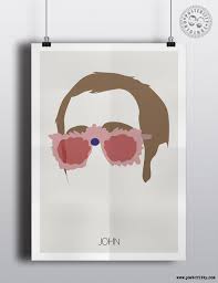 Elton John Pink Glasses Minimalist Hair Poster Posteritty Minimal Art Design Dorm Art Music Canvas