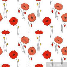 Floral color pattern vector no watermark. Color Vector Simple Illustration Of Decorative Poppy Flower Pattern On White Background Pillow Cover Pixers We Live To Change
