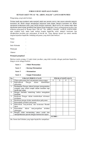 Program ini ada sebelum kotak saran dari bapak bupati. Doc Form Survey Kepuasan Pasien Puskesmas Sirampog Academia Edu
