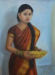 View vishalandra m dakur's artworks on saatchi art. Tamil Girl To The Temple Painting By Vishalandra Dakur