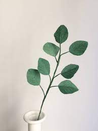 Crepe Paper Silver Dollar Eucalyptus Single Stem Leaves Etsy In 2021 Crepe Paper Paper Plants Diy Tissue Paper Flowers