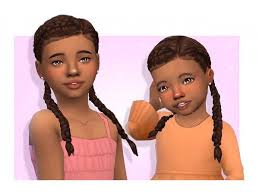 Dutch Braids Toddler And Child Conversion By Peachibloom Kids Hairstyles Toddler Hair Sims 4 Sims Hair