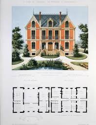 Project for a small country house near Paris, engraved by Walter, plate 6  from 'Architecture Pittoresque et Moderne'