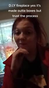 Fireplace Made Out of Boxes and Wrapping Paper