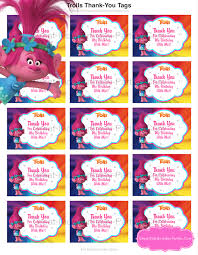 Inspirational wedding favor tags template free printable. Trolls Party