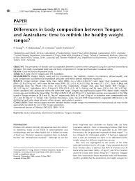 Pdf Differences In Body Composition Between Tongans And