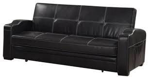 Appliances, bathroom decorating ideas, kitchen remodeling, patio furniture, power tools, bbq grills, carpeting, lumber, concrete, lighting, ceiling fans and more at the home depot. Faux Leather Sofa Bed With Storage And Cup Holders Black Contemporary Sleeper Sofas By Benzara Woodland Imprts The Urban Port Houzz