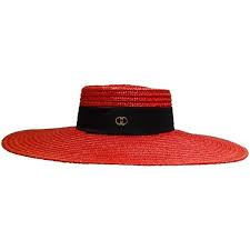 Preowned 1980s Limited Edition Red Gucci Straw Hat Red Gucci Wide Brim Hat Hat Designs