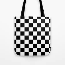 Black and white checker pattern. Checkered Pattern Black White Tote Bag By Jared S Davies Society6