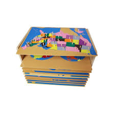 The silkscreened maps are laser cut. Stand With 8 Puzzle Maps