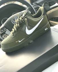 Nike Air Force One 1 Utility 07 Lv8 Size 10 Green Olive Canvas White Aj774 Nike Air Force Ones Nike Air Nike