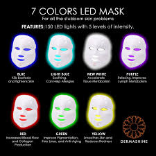 Dermashine Pro 7 Color Led Mask For Face Photon Red Light For Healthy Skin Rejuvenation Therapy Collagen Anti Aging Wrinkles Scarring Korean