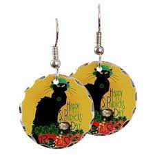 Le Chat Noir Stpatricksday Earrings By Gravityx9 At Cafepress Check Out The Variety Of Gifts And Accessories For Your St Pod Artists Art Friend Chat Noir