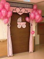 Baby Girl Welcome Decoration Girl Baby Shower Centerpieces Baby Door Decorations Safari Baby Shower Invitations