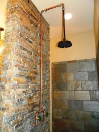 Image Detail For Exposed Copper Shower Design Pictures Remodel Decor And Ideas Rustic Shower Shower Fixtures Rustic Bathrooms