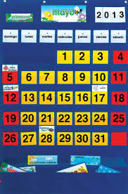 spanish monthly calendar pocket chart carlex online com