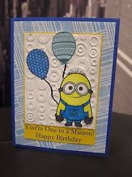 Minion card/minion birthday card ideas/how to make minion card for kids/minion card making it is a handmade minion card for. Diy You Re One In A Minion Happy Birthday Character Handmade Card Kit 4 Cards Ebay