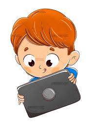 Child Playing With A Tablet Or Surfing The Internet Kids Playing Kids Clipart Boy Illustration