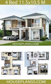 Il peut notamment vous aider à refaire les plans d'une maison, ou encore à mobiliser les différents artisans nécessaires pour un chantier. House Design Plans Idea 11 5x10 5 With 4 Bedrooms Home Ideassearch Bungalow House Design House Construction Plan Model House Plan