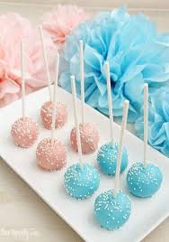 Baby Shower Twins Boy And Girl Cake Pink Blue 50 Ideas Gender Reveal Cake Pops Gender Reveal Dessert Baby Shower Cake Pops
