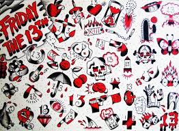 13 Jpg 604 443 Friday The 13th Tattoo Tattoo Flash Art Traditional Tattoo Art