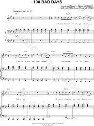 F i don't know why this has happened, but i probably. Ajr 100 Bad Days Sheet Music In Bb Major Download Print Sku Mn0193109