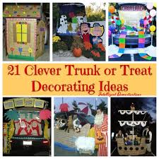 During trunk or treat events adults decorate the back of their cars for halloween, load up on candy, and come sit in a parking lot for kids to trick or treat from another trunk or treat idea: 21clever Trunk Or Treat Decorating Ideas