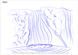 A waterfall is an area where water flows over a vertical drop or a series of steep drops in the course of a stream or river. Learn How To Draw A Waterfall Waterfalls Step By Step Drawing Tutorials
