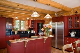 Page Not Found Log Home Living Red Kitchen Cabinets Log Home Kitchens Barn Red Kitchen