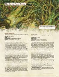Major Plant Spells Dnd Unleashed A Homebrew Expansion For 5th Edition Dungeons And Dragons