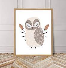Woodland Owl Nursery Print Digital Download Cute Nursery Etsy Owl Nursery Art Owl Baby Rooms Owl Nursery Print