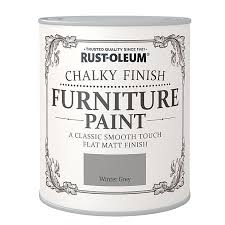 Wood, metal, glass, ceramic, canvas and more. Rust Oleum Winter Grey Chalky Effect Matt Furniture Paint 750ml Diy At B Q