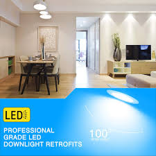 6 white metal stepped baffle white trim recessed lighting par30, r30 & br30 best seller. Warm White Yamao 4 Pack 5 6 Inch Led Recessed Downlight 15w Can Pot Lights For Ceiling 1100 Lumens 3000k Dimmable Cri 90 Etl Ul Listed Round Downlight Retrofit Kit Fixture Baffle