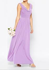 Robe Longue Drape Decollete Dos Nu V Cou Elegant Demoiselles D Honneur Lavande Robe Longue Robes