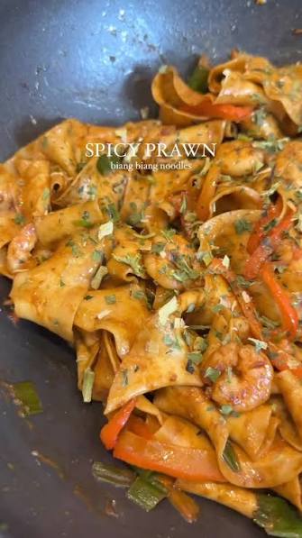 Chilli Oil Biang Biang Noodles (Prawns)
