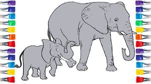 How to draw an elephant. How To Draw An Elephant Family Draw Colour For Kids Elephant Drawing Elephant Drawing For Kids Elephant Family Drawing