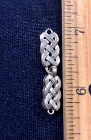 Clasp, Hook, Rectangular Weave, Sterling Silver, 34x8.5mm Hook Clasp,  Closed Rings, Silver Hook Clasp for Men or Women, Any Gender DIY Clasp