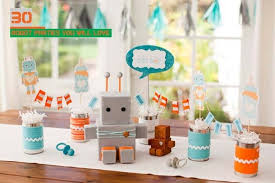 30 Robot Birthday Parties You Will Love Robot Baby Showers Baby Shower Printables Baby Shower Parties