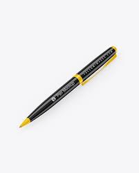 Download Glossy Pen Mockup In Stationery Mockups On Yellow Images Object Mockups PSD Mockup Templates
