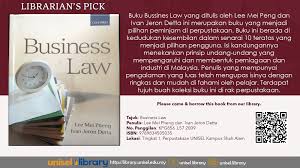 Get your custom essay on. Unisel Library Librarian S Pick 08 Tajuk Business Law Penulis Lee Mei Pheng Dan Ivan Jeron Detta No Panggilan Kpg856 L57 2009 Lokasi Tingkat 1 Perpustakaan Unisel Kampus Shah Alam Jika