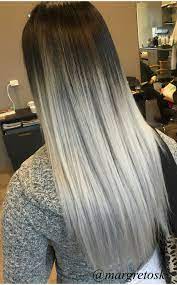 Black Root To Platinum Silver Ends Silver Ombre Gray Hair Grey Hair Color Silver Hair Grey Ombre Hair