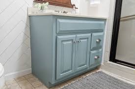 I just applied it with old rag. How To Paint A Bathroom Vanity Secrets For A Perfect Finish Lovely Etc